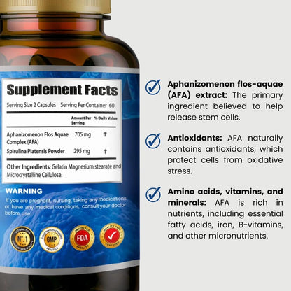 Celulas Madre Stem Plus Alga Afa 1000 Mg 120 cápsulas