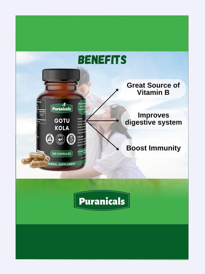 Gotu Kola Energia Mental Max Potente 320 cápsulas