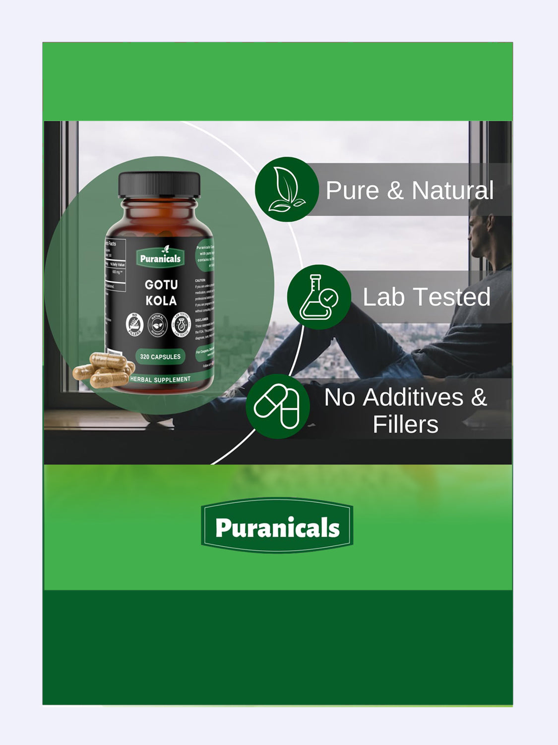 Gotu Kola Energia Mental Max Potente 320 cápsulas