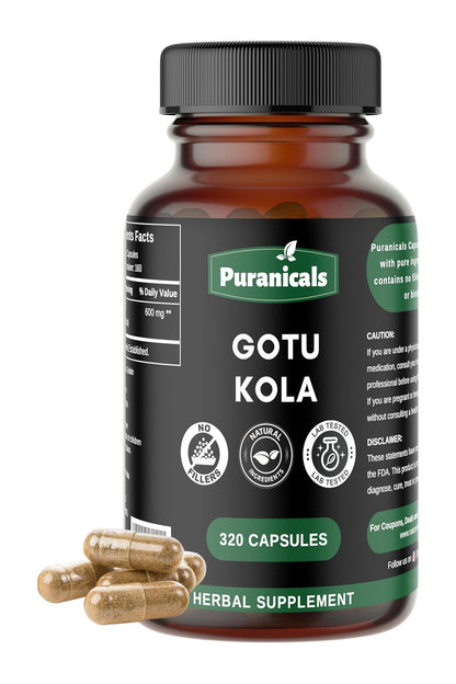 Gotu Kola Energia Mental Max Potente 320 cápsulas