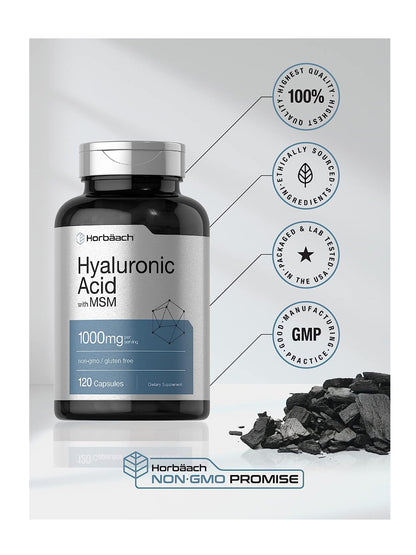 Ácido Hialurónico Con MSM Horbäach 1000mg 120 Caps