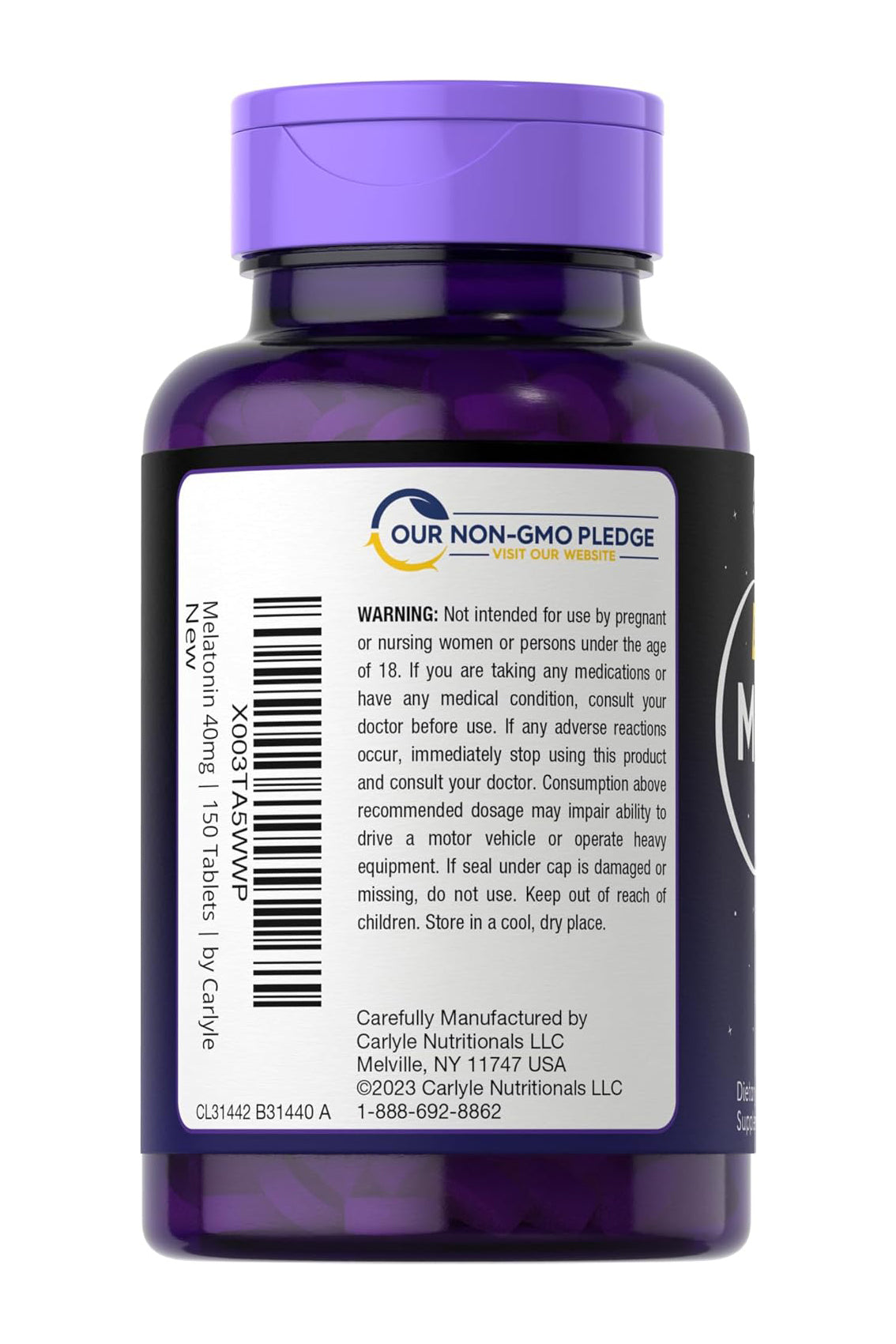 Melatonina Max Potente 40 Mg Formula Premium 150 tabletas