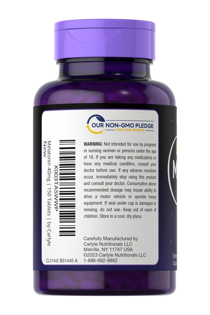 Melatonina Max Potente 40 Mg Formula Premium 150 tabletas