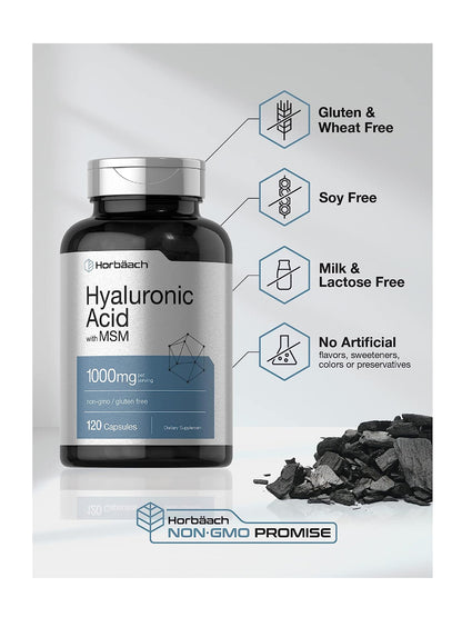 Ácido Hialurónico Con MSM Horbäach 1000mg 120 Caps