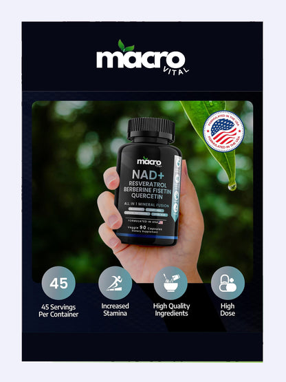 Nad Resveratrol Y Quercitina Max Potente 90 cápsulas