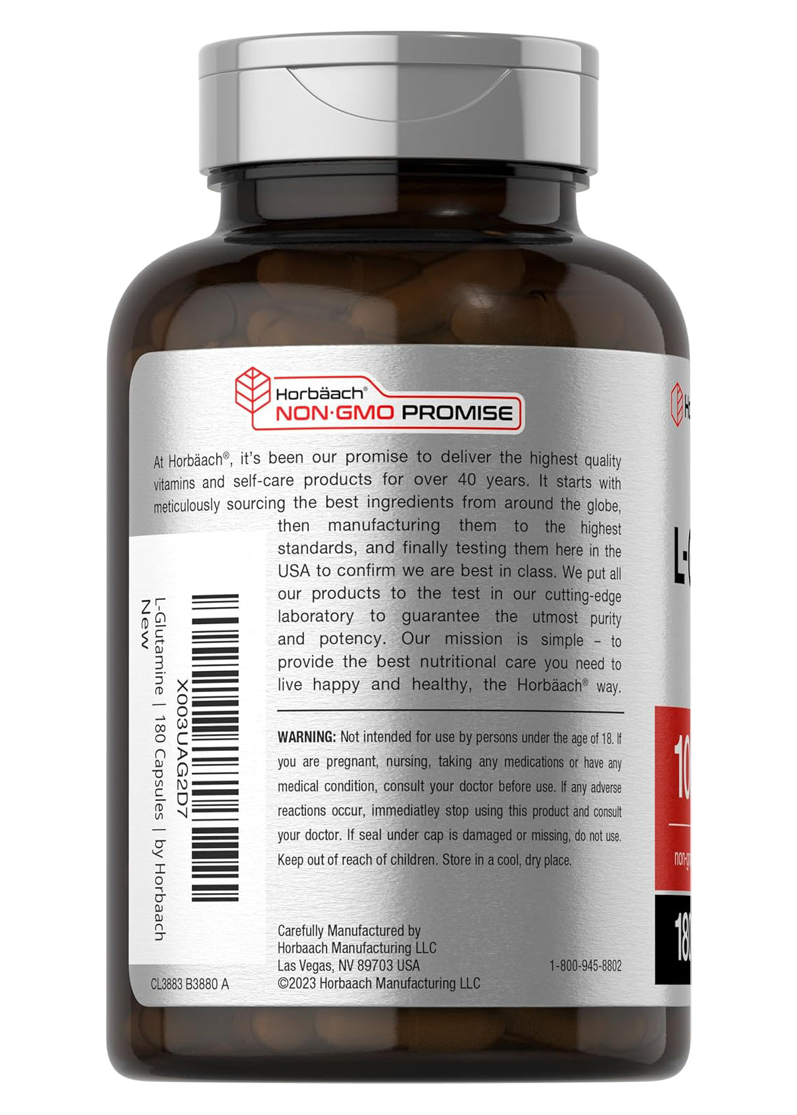 Cápsulas L De Glutamina 1000mg 180 Unidades
