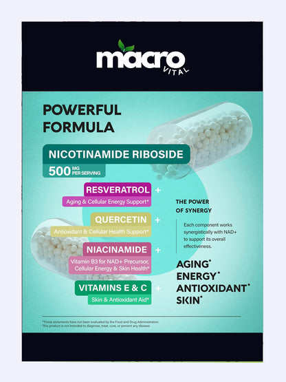 Nad Resveratrol Y Quercitina Max Potente 90 cápsulas