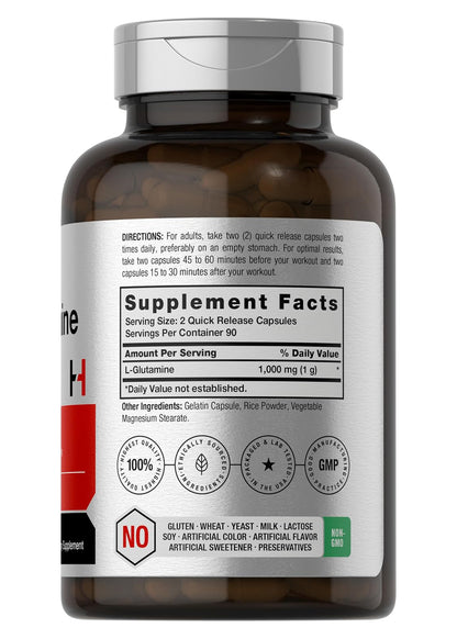 Cápsulas L De Glutamina 1000mg 180 Unidades