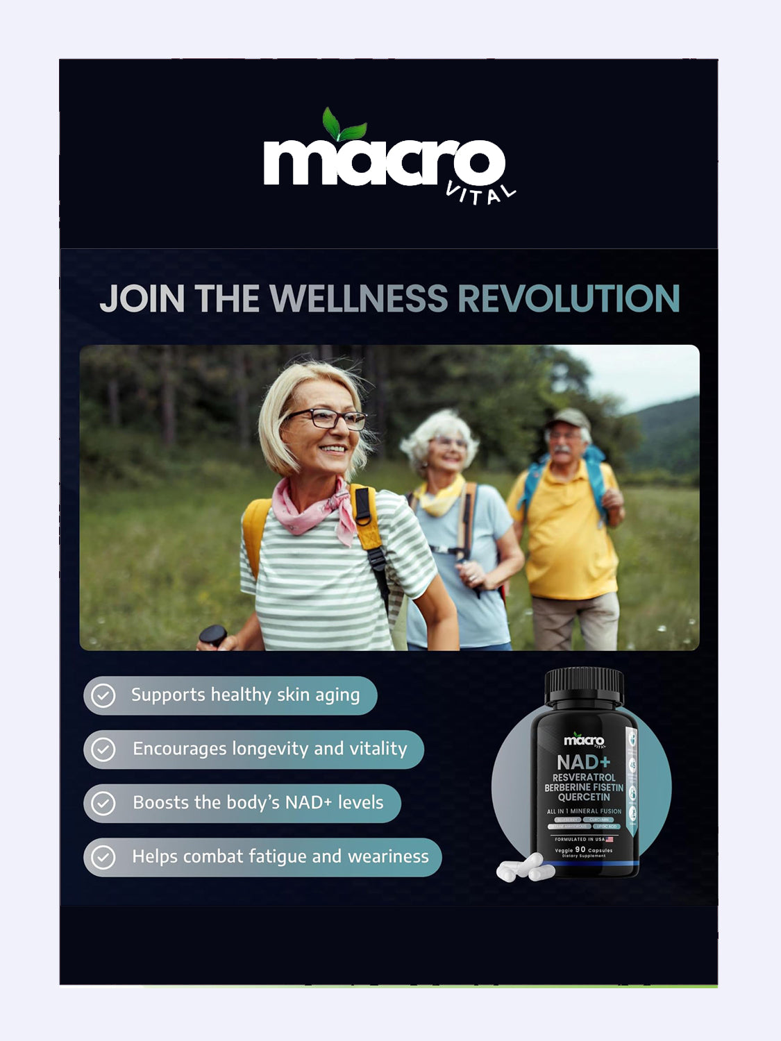 Nad Resveratrol Y Quercitina Max Potente 90 cápsulas