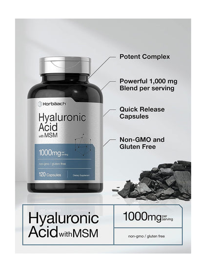 Ácido Hialurónico Con MSM Horbäach 1000mg 120 Caps
