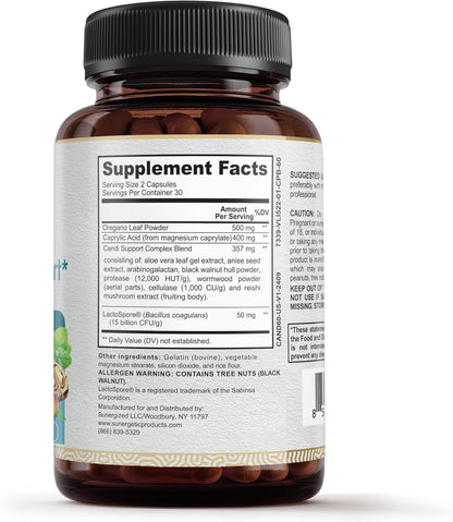 Candida Limpieza & Probioticos Max Potente 60 capsulas