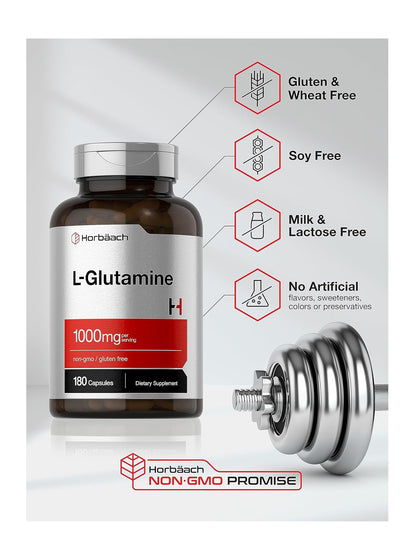 Cápsulas L De Glutamina 1000mg 180 Unidades